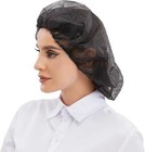 Disposable Bouffant Cap Hair Net For Cooking Lab Beauty 21    24  Black