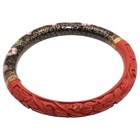 Stunning Vintage Chinese Carved Cinnabar-cloisonn   Bangle Bracelet-red Cloisonn  