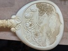 Antique Victorian Early Celluloid Vanity Mirror Ornate Fancy Floral Dresser