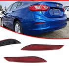 2pcs Red Lens Rear Bumper Bar Reflector Light Kit For 2016-2019 Chevrolet Cruze