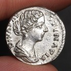 Peacock Denarius Ancient Roman Empire Silver Coin 176ad Empress Faustina