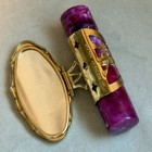 Vintage Stratton Lipview Lipstick Holder Mirror Persian Floral Enamel England
