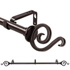 3 4  Adjustable Scroll Finial Curtain Drapery Rod Set  28 -48  48 -84  84 -120 
