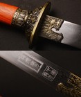 33   Dragon tiger Redwood Broadsword Traditional Chinese Sword Dao    Folded Steel