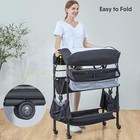 Portable Baby Changing Table With 2 Storage Baskets  Foldable Diaper Changing   
