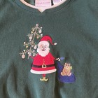 Women   s Large Green Fleece Santa Sweatshirt Ugly Christmas Sweater Grandma
