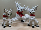 Vintage 3 Kimple Ceramic Mold Christmas Reindeer Figurines Hand-painted Rare