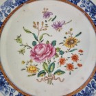 Antique 19thc Chinese Blue And White Plate Painted With Flowers 22 5cm  2