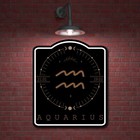 Aquarius Zodiac Sign Astrology Horoscope Black Aluminum Composite Sign