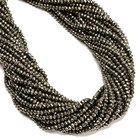 Natural Pyrite Faceted Rondelle Beads Size 2x3mm 3x4mm 15 5  Strand