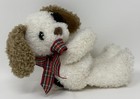 First Main Huggum Puppy Dog Plush Stuffed Animal Soft Toy Curly Fur Plaid Bow