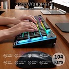 Freewolf M104 Wireless Gaming Keyboard Rgb 4000mah Metal Panel Wired bluetooth