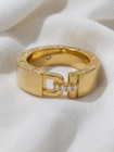 Gold Plated Cz Band Ring Brass Metal Band Stackable Band Ring For Gift
