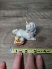 Vintage Baby Unicorn With Chick Ceramic Figurine Taiwan