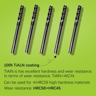 For New 5 Pcs 1 8  4 Flute Solid Carbide End Mill-tialn Coated