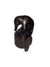 Vtg High Quality Carved Ironwood Aardvark Ant Eater Sculpture On Tree Stump