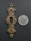2 Antique Style Brass French Escutcheons Hardware Ornate  Keyhole 3 1 4   e20