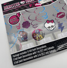 1 - Monster High Party Swirl Decorations 6 Foil Decoration Cutouts