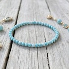 Larimar 4mm Beaded Bracelet Calming Emotional Healing Crystal Jewelry For Women