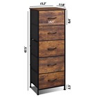 5-drawer Fabric Dresser  Rustic Brown Wood Grain Storage Organizer For Bedroom