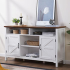 Farmhouse Sideboard Buffet Cabinet With Hinged Barn Doors Kitchen Storage 