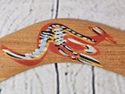 Vtg Hand Painted Wooden Boomerang Kangaroo Australian Aboriginal Style Art 8 5 
