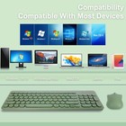Wireless Keyboard Mouse Combo Sweet Green 2 4g Usb Ergonomic Full-sized