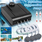 350 Gallon Adjustable Silent Air Pump Large Aquarium Fish Tank 4 Outlet W  Pipe