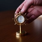 Vintage Brass Ship Wheel Mini Clock Nautical Maritime Decorative Collectible