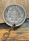 1861 Seated Liberty Half Dime Nice Original Vg Details W jewelry Loop Chrc