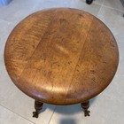 Antique Chas Parker Co Adjustable Wood Piano Stool Iron Claw Feet Victorian