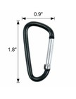 100 X D Shape Black Aluminum Carabiner Clip Snap Hook Small Camping Us Seller