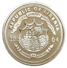 2004 Liberia 10 Dollars  10 Unc Coin President George W  Bush Km 830