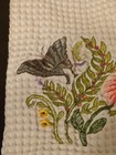 Embroidered Butterfly Flowers 100  Cotton Kitchen Dish Towel Vintage 