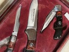 Winchester 2007 Limited Edition Two Tone Wood Inlay 3-knife Pocket   Fixed Set