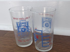 2 Rare Promotional Vintage Time Petroleum Products Oil Gas Gasoline Bar Glasses