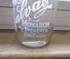 Pre-pro Malvaz Beer Etched Glass Monarch Brewery Chicago