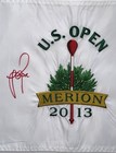 Justin Rose Signed 2013 Us Open Flag Merion Golf Embroidered Beckett Coa