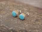 Native American Sterling Silver 1 4  Turquoise Stud Post Earrings By Neha