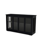 Kitchen Storage Stand Cupboard With Glass Door-black