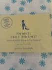 New Pottery Barn Pinwheel  100   Cotton Crib Fitted Sheet Turquoise Blue