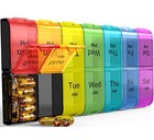 Extra Large Pill Organizer 2 Times A Day  Weekly Xl Am Pm Pill Case  7 Rainbow