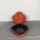 Chinese Handmade Carved Red Lacquer Box Floral Design Decorative Collectible