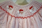 Nwt Pleats   Stitches Smocked Santa Bishop Dress Girl s Size 12 Months