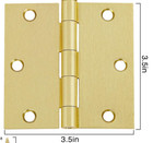 Multi-pieces Stain Brass 3 5  X 3 5  Door Hinges  1 2  Interior Door Hinges