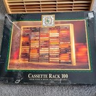 New 100 Cassette Tape Storage Rack  Napa Valley Style Wood Wall Holder Music