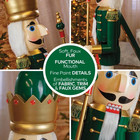 3 Ft  Classic Green Wooden Holiday Nutcracker With Golden Scepter For Christmas 