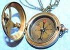 Vintage Working Compass Locket Necklace Brass  28  Chain   Necklace