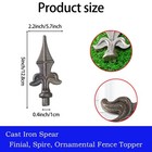6pcs Cast Iron Fence Finials - Trident Spear Shaped Fence Finials Topper Silv   
