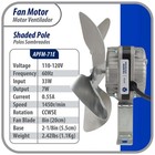 Appli Parts Apfm-71e 7w Condenser And Evaporator Fan Motor 115v 60hz 0 55a  Incl